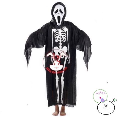 Áo Hóa Trang Bóng Ma Scream - Bộ Xương Halloween Cho Người Lớn & Trẻ Em, Thời Trang Dự Tiệc Ma Quái