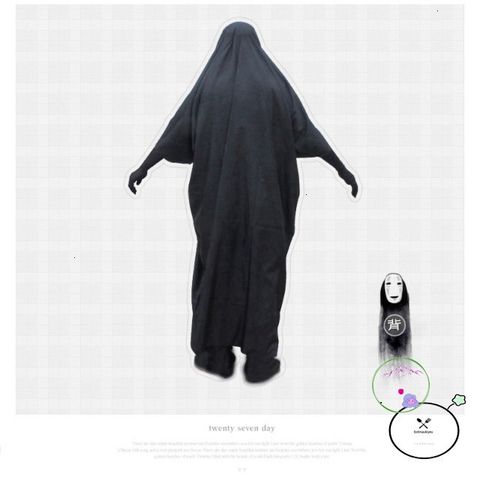 Bộ hóa trang áo choàng đen và mặt nạ vô diện LUC55 - Set Halloween cho trẻ em và người lớn, chất liệu bền, dễ sử dụng