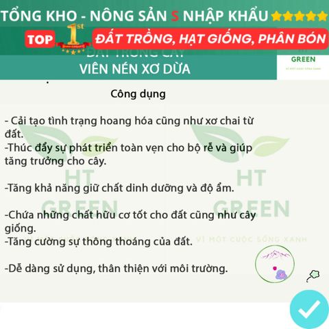 Bộ 5 Viên Nén Xơ Dừa Trồng Cây Hữu Cơ + Tặng Hạt Giống F1 - Giải Pháp Tiện Lợi Cho Rau Hoa, Cây Ăn Quả, Dinh Dưỡng Tự Nhiên