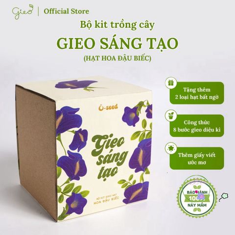Bộ Dụng Cụ Trồng Cây Ô-Seed - Khởi Đầu Sáng Tạo với Hạt Hoa Đậu Biếc, Chậu Xơ Dừa và Hướng Dẫn Gieo Hạt
