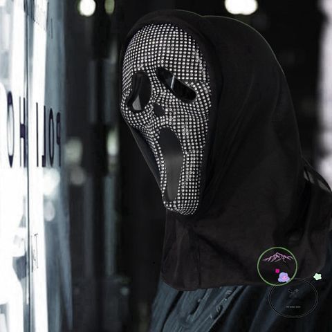 Bộ đồ hóa trang Scream Halloween - Áo choàng đen và mũ trùm đầu, Huyền bí, Phong cách Cosplay cho Tiệc Halloween