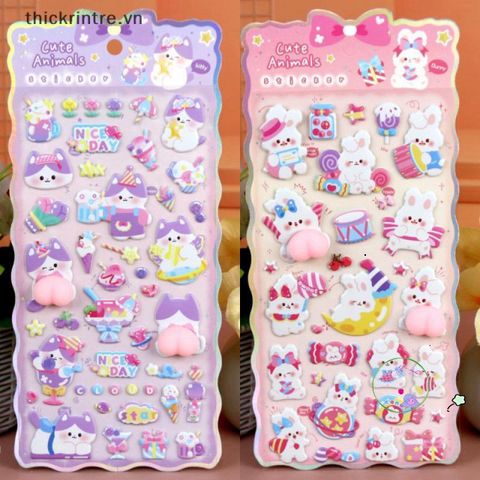 Decal Hoạt Hình Chó Mèo 3D Dễ Thương - Nhãn Dán Trang Trí Điện Thoại, Laptop, Sách Vở Hài Hước và Sáng Tạo