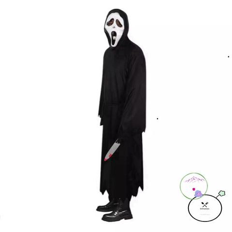 Bộ đồ hóa trang Thần Chết Huyền Bí kèm mặt nạ - Trang phục Halloween cho mọi lứa tuổi, chất liệu polyester cao cấp
