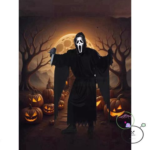 Bộ đồ hóa trang Thần Chết Huyền Bí kèm mặt nạ - Trang phục Halloween cho mọi lứa tuổi, chất liệu polyester cao cấp