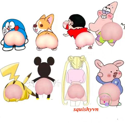 Miếng Dán Silicon Mông Đào Dễ Thương - Sticker Chống Va Đập Cho Điện Thoại & Cửa Ô Tô - Phụ Kiện Siêu Hot