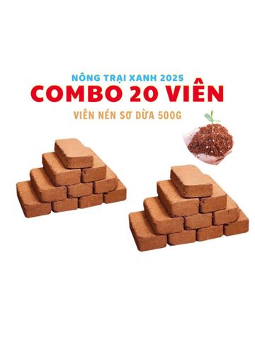 Bộ 20 Viên Phân Đất Trồng Cây Hữu Cơ Từ Xơ Dừa - Phân Bón Tiện Lợi Cho Rau Mầm, Cây Kiểng, An Toàn