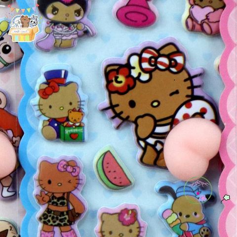 Miếng Dán 3D Hello Kitty Dễ Thương - Quà Tặng Trang Trí DIY cho Laptop và Sổ Lưu Niệm - Giảm Căng Thẳng, Chất Liệu Cao Cấp