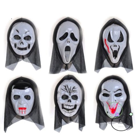 Áo choàng ma cà rồng đỏ đen kèm mặt nạ - Bộ cosplay Halloween thần chết Scream cho tín đồ phim kinh dị