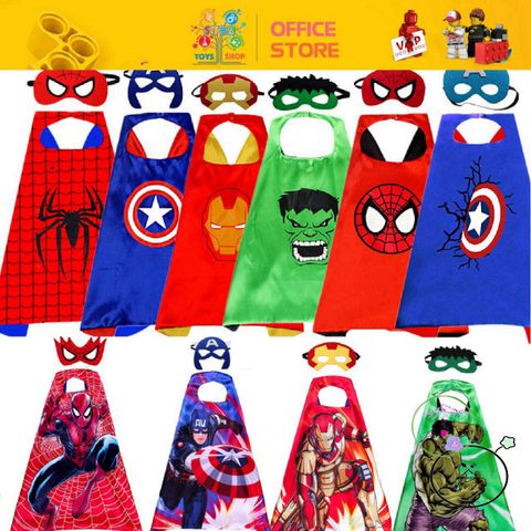 Bộ Áo Choàng Siêu Anh Hùng Người Nhện & Nàng Elsa Kèm Mặt Nạ - Trang Phục Cosplay Halloween Trung Thu Cho Trẻ Em