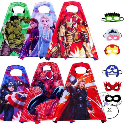 Bộ Áo Choàng Siêu Anh Hùng Người Nhện & Nàng Elsa Kèm Mặt Nạ - Trang Phục Cosplay Halloween Trung Thu Cho Trẻ Em