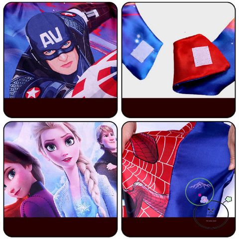 Bộ Áo Choàng Siêu Anh Hùng Người Nhện & Nàng Elsa Kèm Mặt Nạ - Trang Phục Cosplay Halloween Trung Thu Cho Trẻ Em
