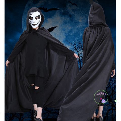 Bộ Hóa Trang Thần Chết Halloween Cao Cấp - Trang Phục Ma Mị Dành Cho Nam Nữ Với Mặt Nạ Kèm Theo