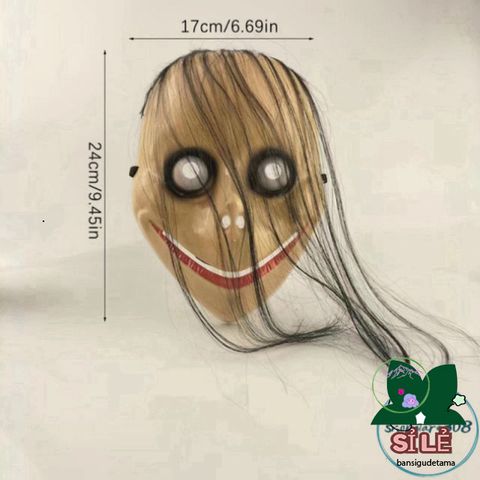 Mặt Nạ Halloween Tóc Dài MoMo - Mặt Nạ Kinh Dị Hài Hước Độc Đáo Cho Tiệc Cosplay và Trang Trí ấn Tượng