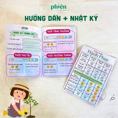 Bộ Kit Ươm Mầm Hạnh Phúc Mini - Quà Tặng Ý Nghĩa Cho Người Yêu Thiên Nhiên - Bao Gồm Hạt Giống, Chậu Giấy và Hướng Dẫn Trồng Cây