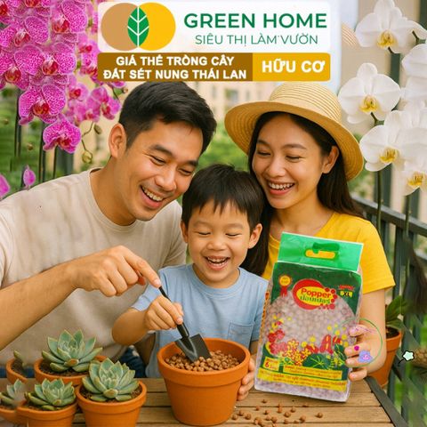 Đất Sét Nung GreenHome 6L Thái Lan - Giải Pháp Hoàn Hảo Cho Sen Đá, Phong Lan và Thủy Canh, Giữ Nước Chống Ngập Úng, Sạch Vô Trùng