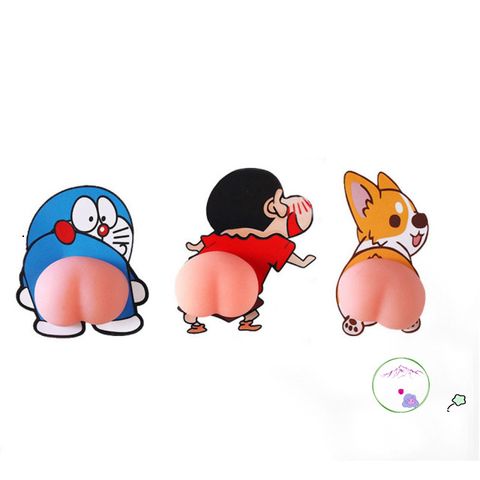 Miếng Dán Silicon 3D Hình Mông Dễ Thương - Trang Trí Ô Tô, Điện Thoại, Tủ Lạnh, Chống Va Đập, Thiết Kế Hoạt Hình Cute