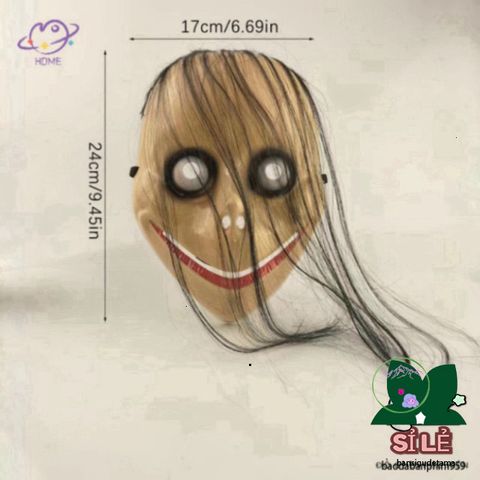 Mặt Nạ Tóc Dài Halloween MoMo Hình Miệng Chữ V - Đạo Cụ Trang Trí Tiệc Ma Quái Đặc Sắc, Phụ Kiện Cosplay Thú Vị