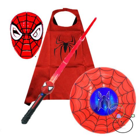 Bộ Trang Phục Siêu Nhân Nhện Cho Bé - Áo Choàng, Găng Tay & Mặt Nạ Cosplay Halloween, Đồ Chơi Hóa Trang 3D