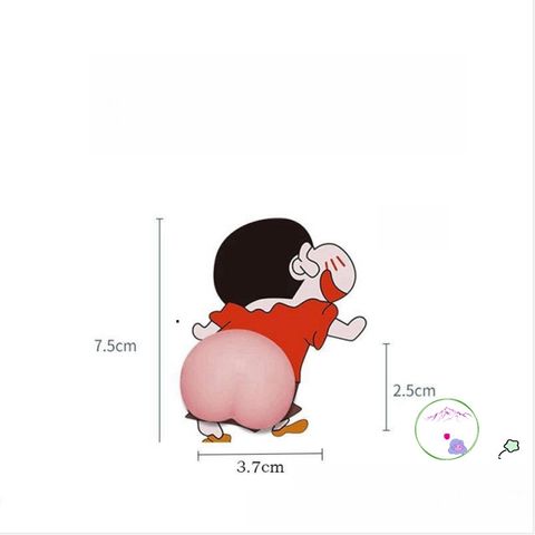 Nhãn Dán 3D Mông Độc Đáo - Bộ 2 Miếng Trang Trí Ô Tô Gương Chiếu Hậu, Chống Va Chạm, Phụ Kiện Đáng Yêu