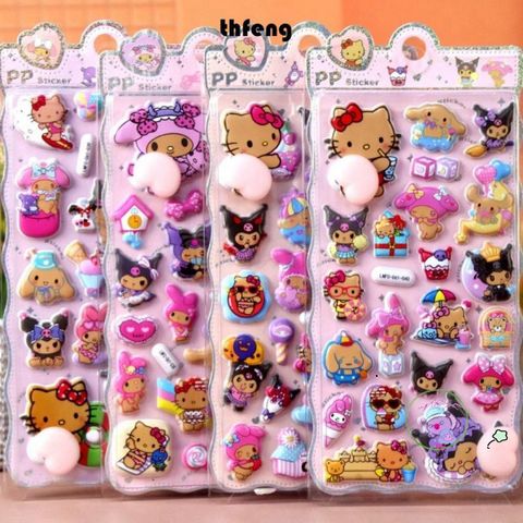 Nhãn Dán Bong Bóng 3D THFENG - Dán Mông Hoạt Hình Kawaii Dễ Thương Trang Trí Điện Thoại - Phụ Kiện Thời Trang Sáng Tạo