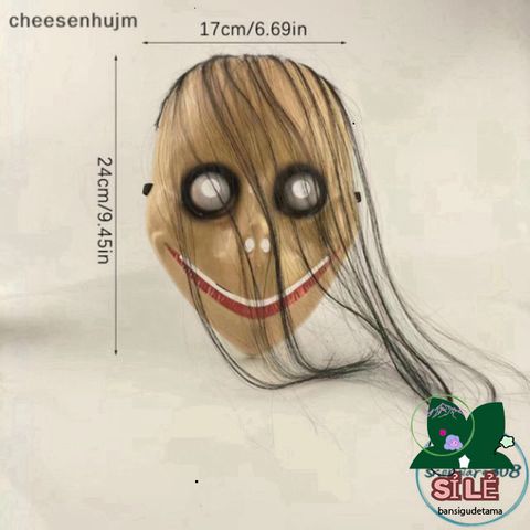 Mặt Nạ Halloween Hình Chữ V Momo Tóc Dài - Trang Trí Độc Đáo Cho Bữa Tiệc Hóa Trang và Sự Kiện Halloween
