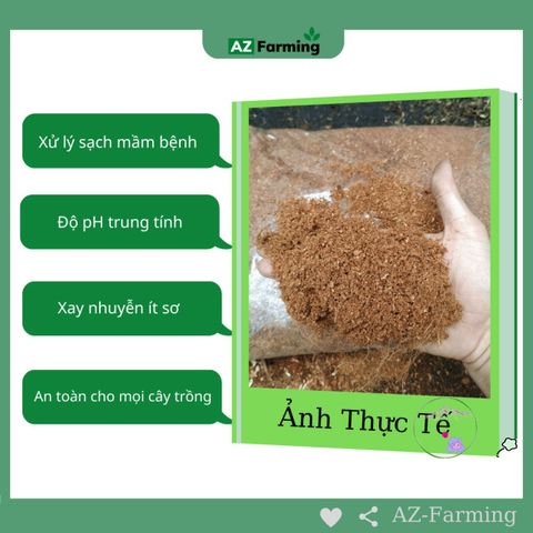 Mụn Dừa Tự Nhiên - Giá Thể Trồng Cây Không Tác Hại Môi Trường Trong Túi Zip 5dm3 - AZ Farming