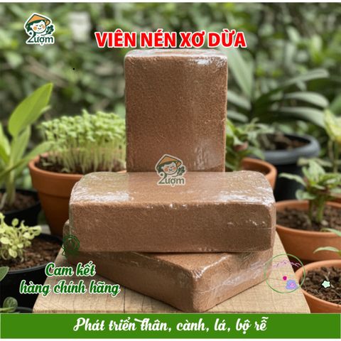 Viên nén xơ dừa chuẩn (nở 4-5kg) - Giá thể hữu cơ tuyệt vời cho cây trồng, rau sạch và hoa kiểng, an toàn, dễ sử dụng.