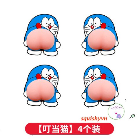 Bộ 30 Hình Dán Silicon Hình Mông Đào Dễ Thương - Trang Trí Điện Thoại Mochi Squishy, Miếng Dán Chống Xước, Bóp Giảm Stress
