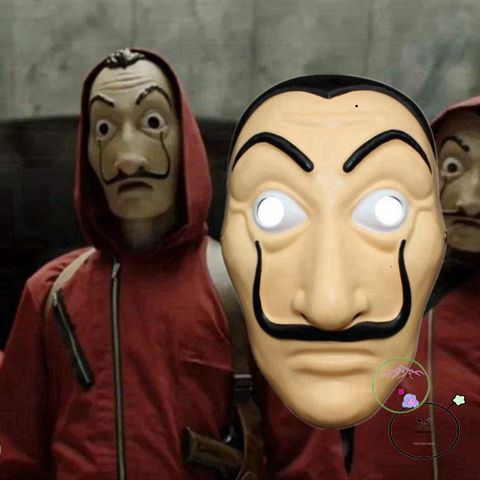 Mặt Nạ Salvador Dali - Phong Cách La Casa De Papel Money Heist, Mặt Nạ Halloween Cổ Điển Thân Thiện Với Môi Trường, Đồ Hóa Trang ấn Tượng