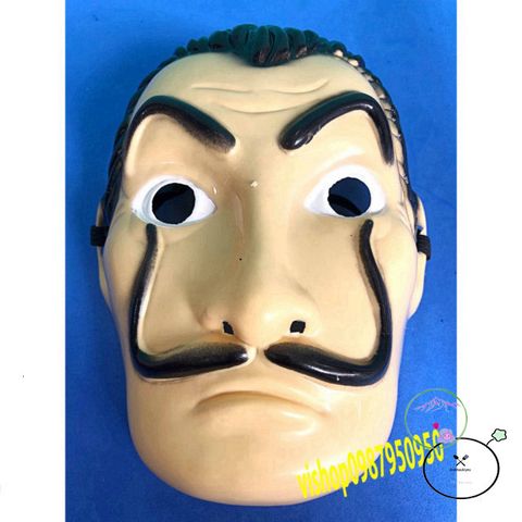 Mặt Nạ Salvador Dali - Phong Cách La Casa De Papel Money Heist, Mặt Nạ Halloween Cổ Điển Thân Thiện Với Môi Trường, Đồ Hóa Trang ấn Tượng