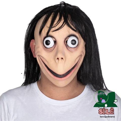 Mặt nạ Halloween Momo Đáng Sợ - Phụ Kiện Cosplay Cao Su Cho Tiệc Hóa Trang và Biểu Diễn Sân Khấu