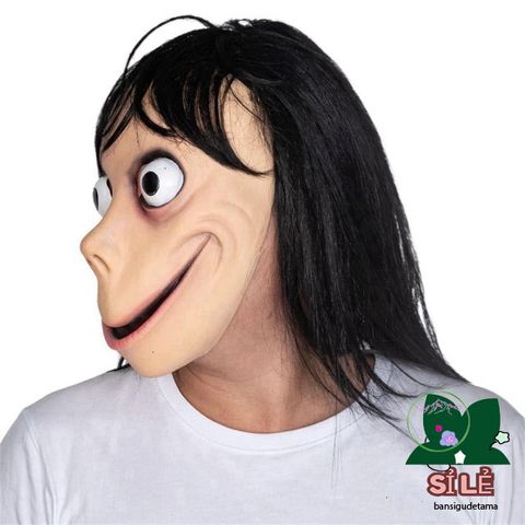 Mặt nạ Halloween Momo Đáng Sợ - Phụ Kiện Cosplay Cao Su Cho Tiệc Hóa Trang và Biểu Diễn Sân Khấu
