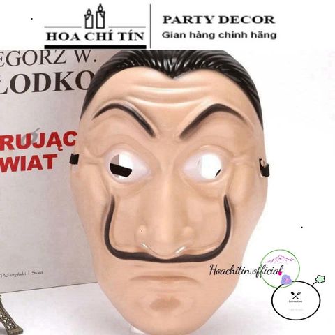 Mặt Nạ Hóa Trang Halloween Nhân Vật Salvador Dali - Phụ Kiện Tiệc Hóa Trang Money Heist Độc Đáo, Dùng Được Cho Nam Nữ