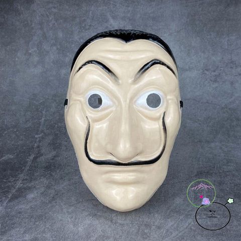 Mặt nạ Cosplay Dali La Casa de Papel - Phụ kiện Halloween độc đáo, nhân vật tiền Heist, chất liệu nhựa, kích thước 26x16cm