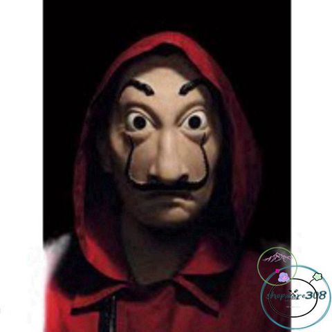 Mặt nạ hóa trang Salvador Dali - Phong cách La Casa De Papel (Money Heist) cho Halloween và lễ hội hóa trang, 25x15 cm, nhựa an toàn.