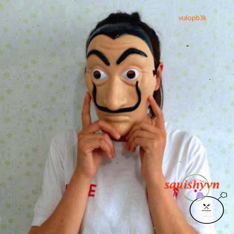 Mặt Nạ Queen Salvador Dali - Phụ Kiện Hóa Trang Money Heist Thú Vị Cho Halloween và Tiệc Giáng Sinh