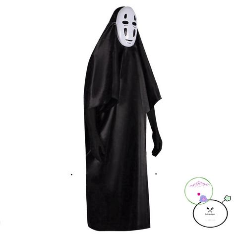 Chiếc Váy Hóa Trang Halloween Vô Diện Đen - Áo Liền Quần Kèm Mặt Nạ - Trang Phục Cosplay Huyền Bí Cho Tất Cả Vóc Dáng