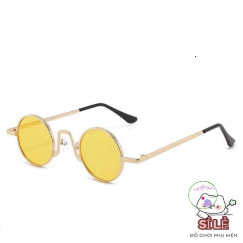 Kính Mắt Tròn Phong Cách Thầy Bói - Gọng Kim Loại Thời Thượng Chống UV400 Cho Phong Cách Nổi Bật