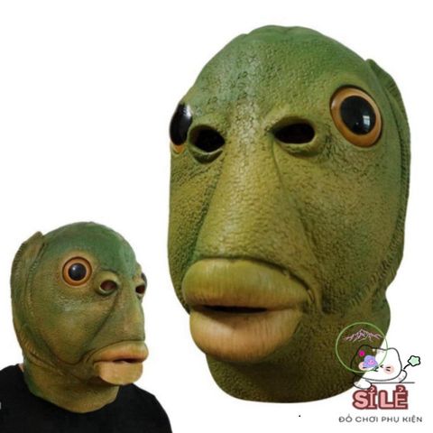 Mặt Nạ Cosplay Đầu Cá Xanh Dễ Thương - Phụ Kiện Halloween Hài Hước Cho Bữa Tiệc và Sự Kiện Đặc Biệt