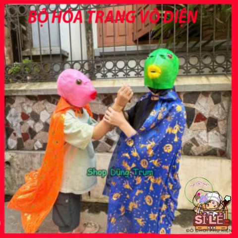 Mặt Nạ Cá Xanh Lá Silicon Hóa Trang Halloween - Phụ Kiện Cosplay Hài Hước Hình Ếch Đa Sắc Màu
