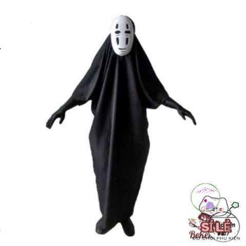 Bộ Trang Phục Cosplay Vô Diện Spirited Away - Áo Choàng Đen và Mặt Nạ Cho Trẻ Em và Người Lớn, Thế Giới Cosplay Kỳ Bí