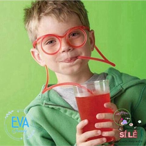 Ống Hút Mắt Kính Gọng Tròn M379 - Phụ Kiện Vui Nhộn Cho Tiệc Tùng, Đồ Uống Thú Vị, Quà Tặng Sáng Tạo Cho Bé