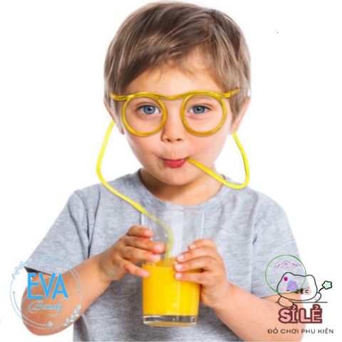 Ống Hút Mắt Kính Gọng Tròn M379 - Phụ Kiện Vui Nhộn Cho Tiệc Tùng, Đồ Uống Thú Vị, Quà Tặng Sáng Tạo Cho Bé