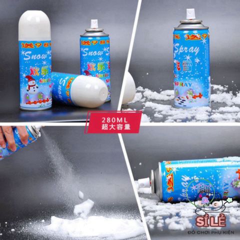 Bộ 3 Bình Xịt Tuyết Giáng Sinh 280ML - Hiệu Ứng Tuyết Rơi Cho Trang Trí Cây Thông Thêm Lộng Lẫy