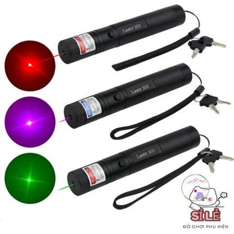 Đèn Pin Laser 303 & 009 - Ánh Sáng Mạnh Mẽ 2.000M, Nhiều Màu Xanh Đỏ Tím, Kèm Phụ Kiện Chiếu Sao và Sạc Pin Thông Minh