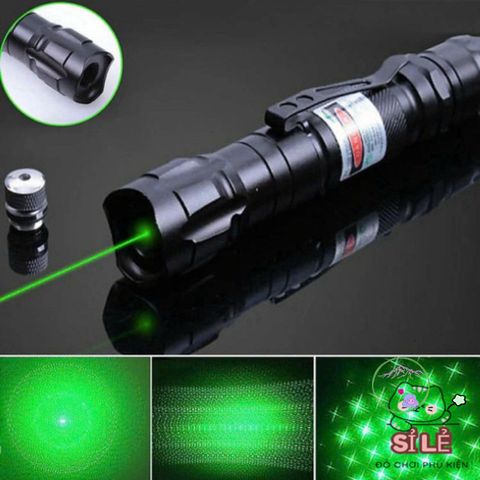 Đèn Pin Laser 303 & 009 - Ánh Sáng Mạnh Mẽ 2.000M, Nhiều Màu Xanh Đỏ Tím, Kèm Phụ Kiện Chiếu Sao và Sạc Pin Thông Minh