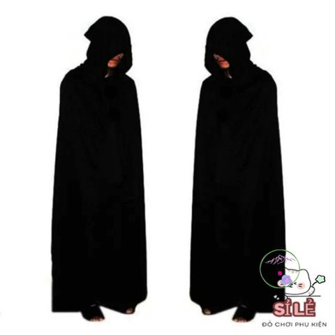 Áo Choàng Thần Chết Đen Đỏ 2 Lớp cho Halloween - Trang Phục Ma Quái Hấp Dẫn cho Tử Thần và Phù Thủy