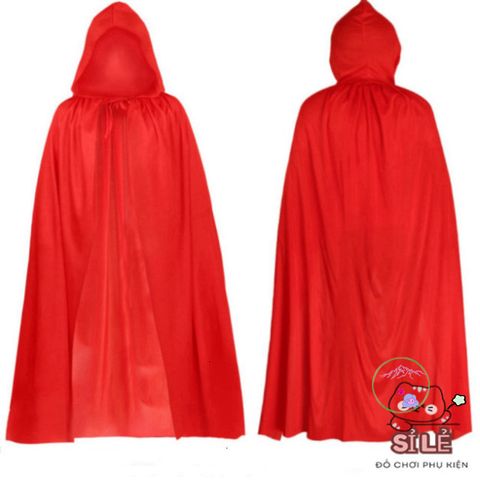 Áo Choàng Thần Chết Đen Đỏ 2 Lớp cho Halloween - Trang Phục Ma Quái Hấp Dẫn cho Tử Thần và Phù Thủy