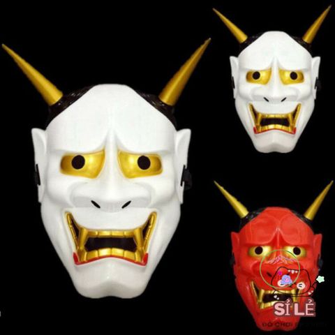 Mặt Nạ Quỷ Vương Hannya Nhật Bản - Phụ Kiện Cosplay Halloween Độc Đáo Với Thiết Kế 2 Sừng Huyền Bí