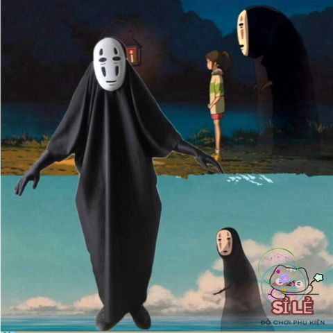 Bộ Trang Phục Cosplay Vô Diện Kaonashi 'Spirited Away' cho Trẻ em và Người Lớn - Áo Choàng và Mặt Nạ Hóa Trang Anime Chất Lượng Cao